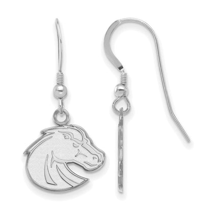 Sterlingsilber Rhodiniert Logoart Boise State University Bronco Klein Hängend Draht Ohrringe