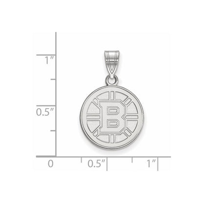 Sterlingsilber Rhodiniert Nhl Logoart Boston Bruins Mittel Anhänger