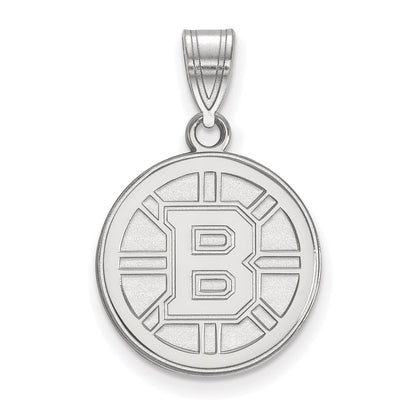 Sterlingsilber Rhodiniert Nhl Logoart Boston Bruins Mittel Anhänger