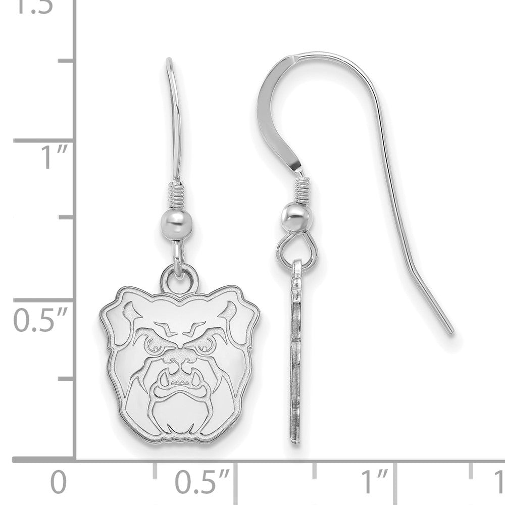 Sterlingsilber Rhodiniert Logoart Butler University Bulldog Klein Hängend Draht Ohrringe