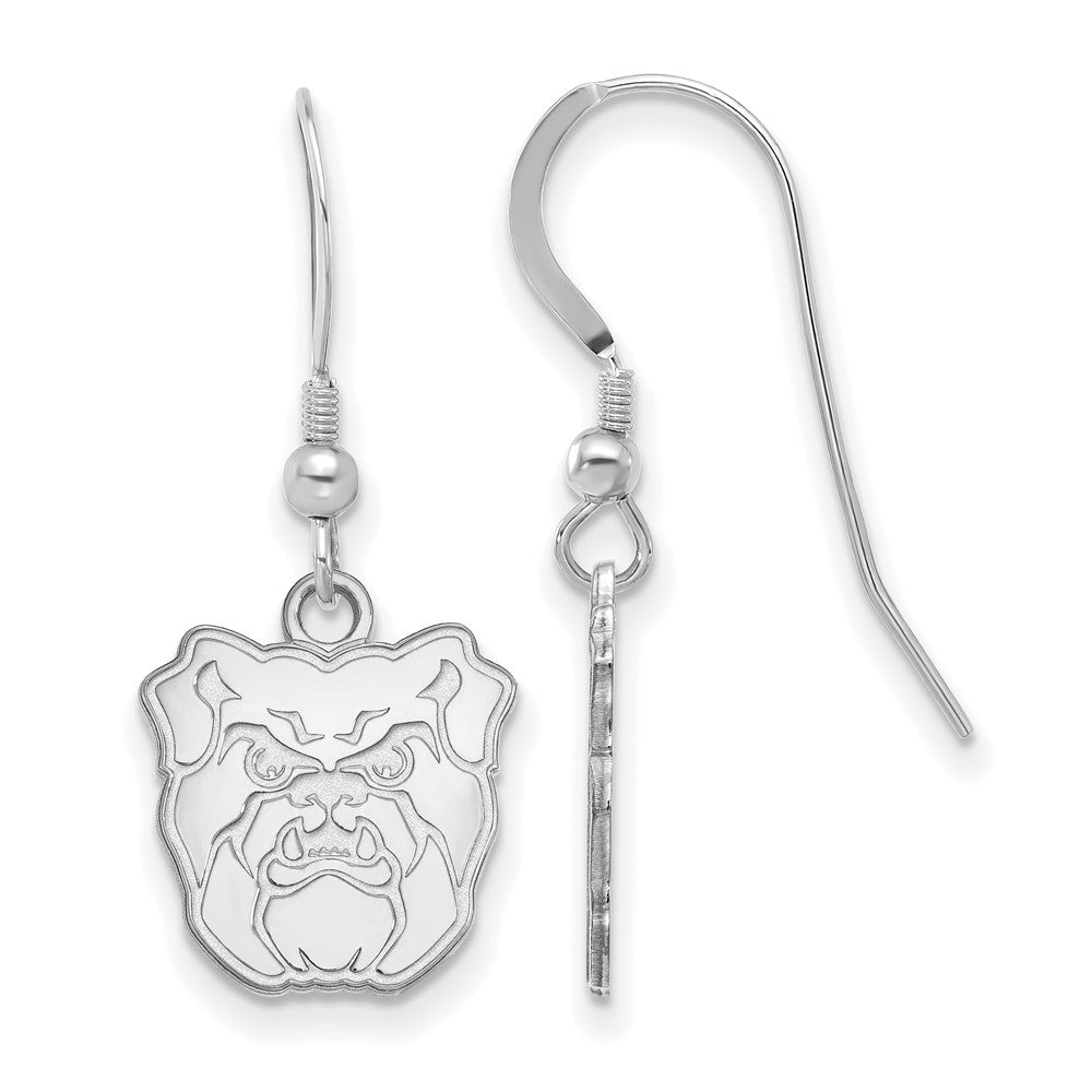 Sterlingsilber Rhodiniert Logoart Butler University Bulldog Klein Hängend Draht Ohrringe