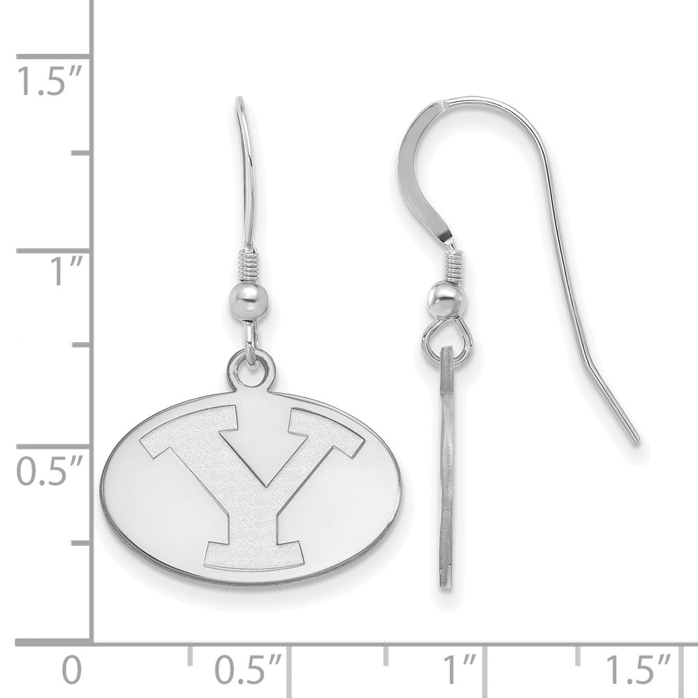 Sterlingsilber Rhodiniert Logoart Brigham Young University Buchstabe Y Klein Hängend Draht Ohrringe