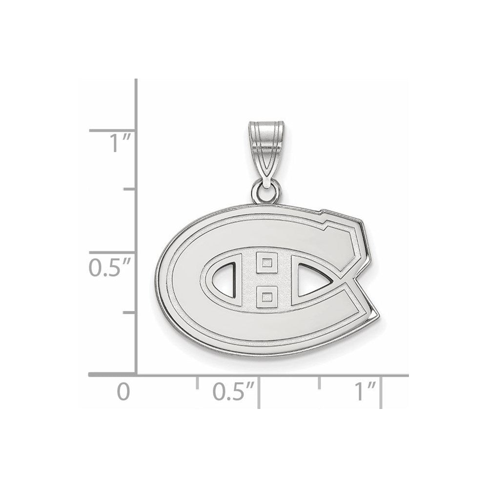 Sterlingsilber Rhodiniert Nhl Logoart Montreal Canadiens Mittel Anhänger