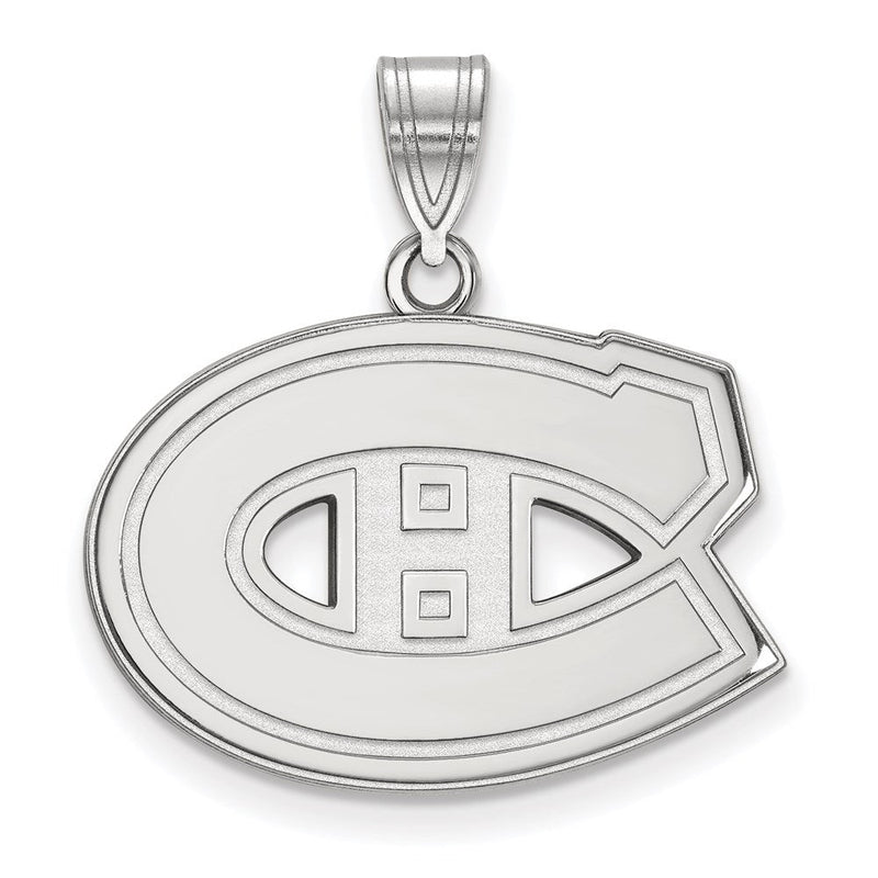 Sterlingsilber Rhodiniert Nhl Logoart Montreal Canadiens Mittel Anhänger