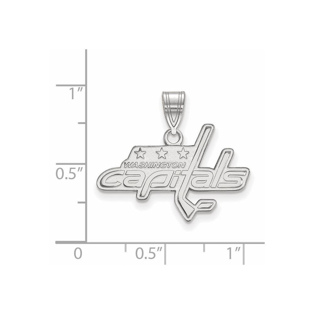 Sterlingsilber Rhodiniert Nhl Logoart Washington Capitals Mittel Anhänger