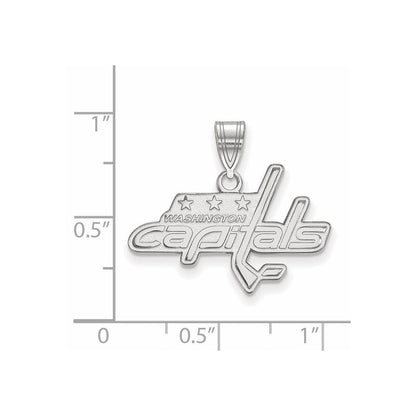 Sterlingsilber Rhodiniert Nhl Logoart Washington Capitals Mittel Anhänger