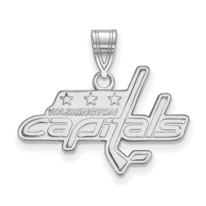 Sterlingsilber Rhodiniert Nhl Logoart Washington Capitals Mittel Anhänger