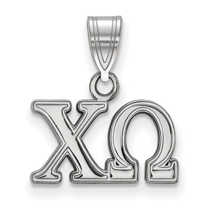 Sterlingsilber Rhodiniert Logoart Chi Omega Sorority Greek Buchstaben Mittel Anhänger