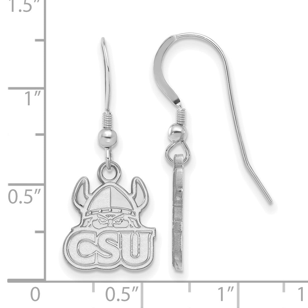 Sterlingsilber Rhodiniert Logoart Cleveland State University Klein Hängend Draht Ohrringe