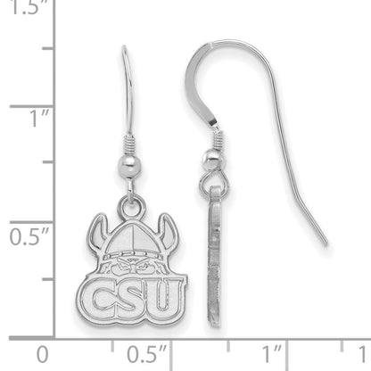 Sterlingsilber Rhodiniert Logoart Cleveland State University Klein Hängend Draht Ohrringe