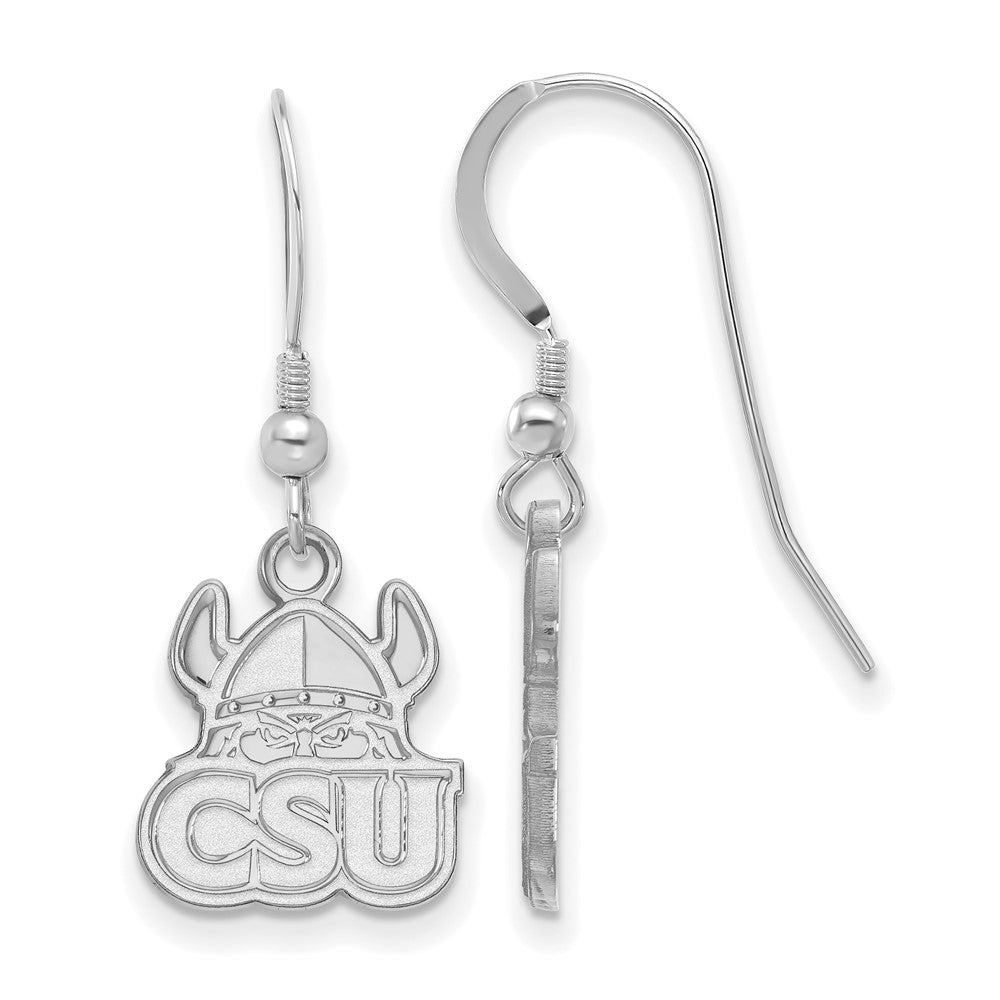 Sterlingsilber Rhodiniert Logoart Cleveland State University Klein Hängend Draht Ohrringe