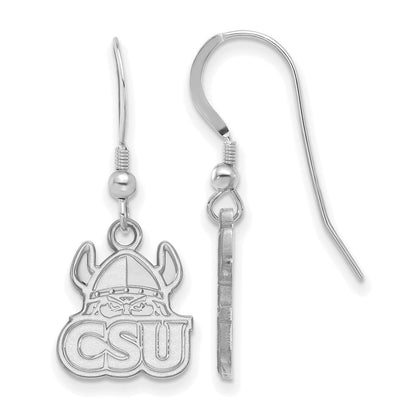 Sterlingsilber Rhodiniert Logoart Cleveland State University Klein Hängend Draht Ohrringe