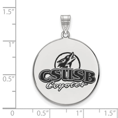Sterlingsilber Rhodiniert Logoart California State University San Bernardino Coyotes Extra Groß Emailliert Plättchen Anhänger