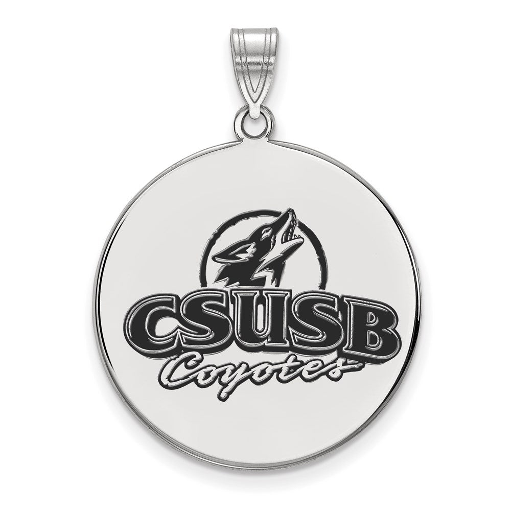 Sterlingsilber Rhodiniert Logoart California State University San Bernardino Coyotes Extra Groß Emailliert Plättchen Anhänger