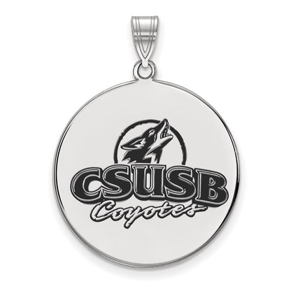Sterlingsilber Rhodiniert Logoart California State University San Bernardino Coyotes Extra Groß Emailliert Plättchen Anhänger