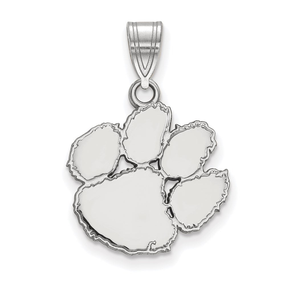 Sterlingsilber Rhodiniert Logoart Clemson University Tiger Paw Mittel Anhänger