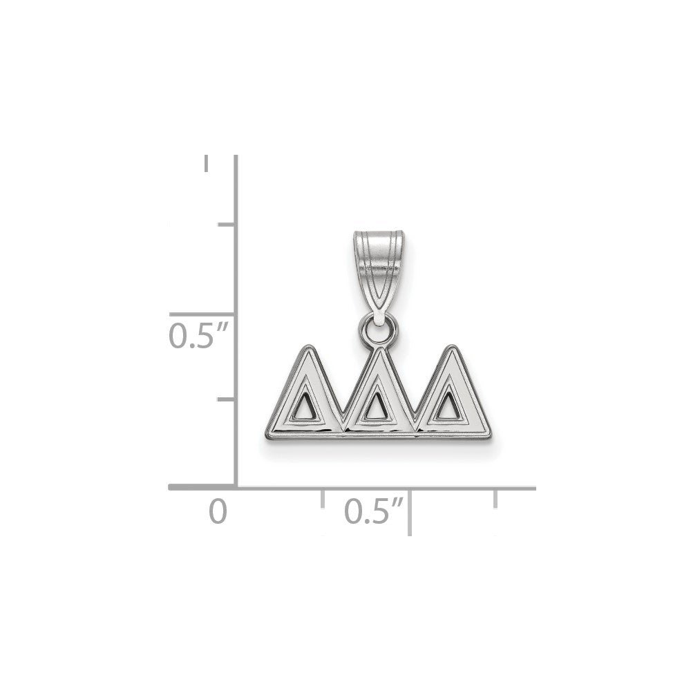Sterlingsilber Rhodiniert Logoart Delta Sorority Greek Buchstaben Mittel Anhänger