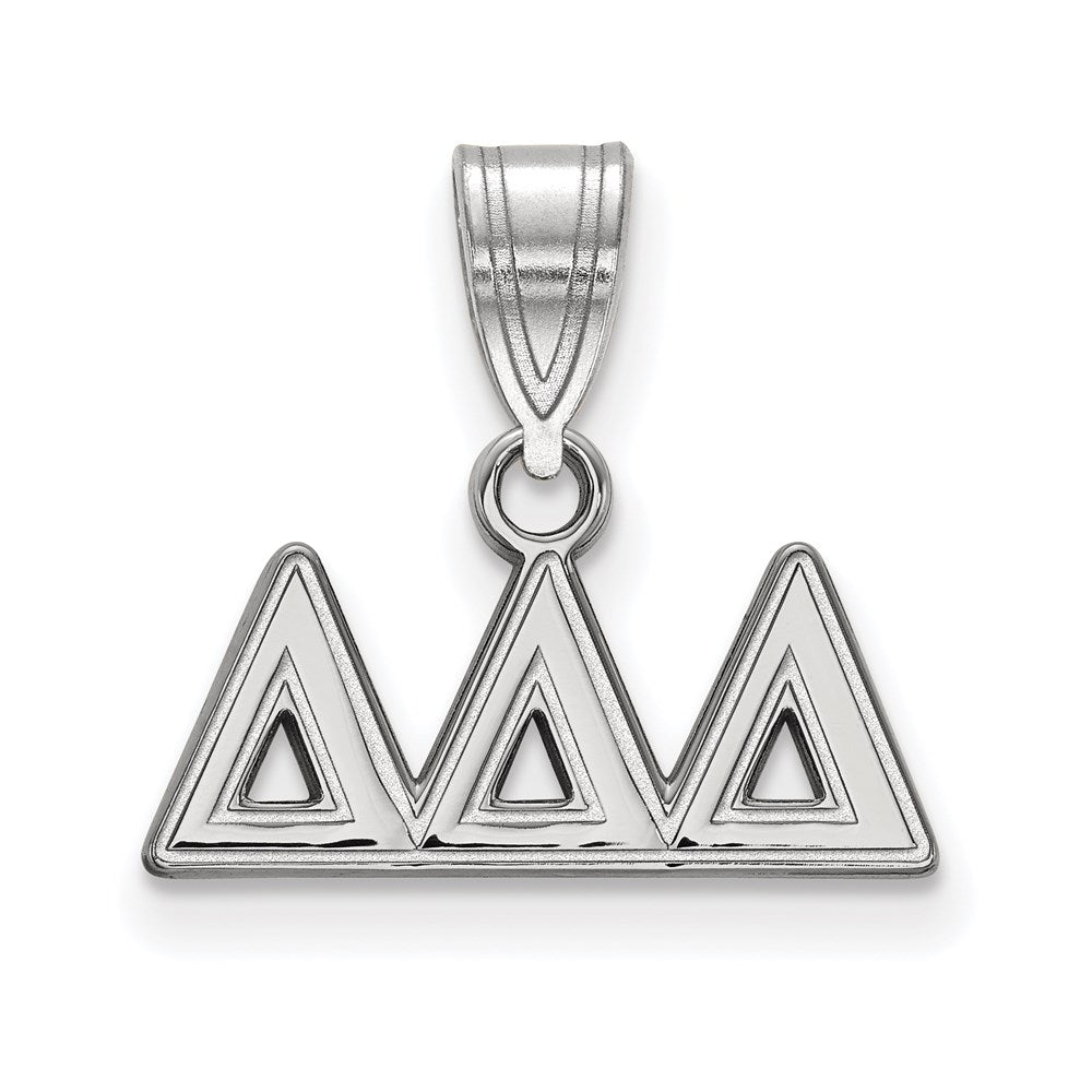 Sterlingsilber Rhodiniert Logoart Delta Sorority Greek Buchstaben Mittel Anhänger