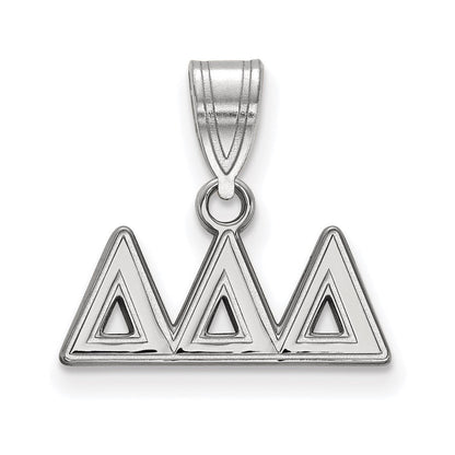 Sterlingsilber Rhodiniert Logoart Delta Sorority Greek Buchstaben Mittel Anhänger