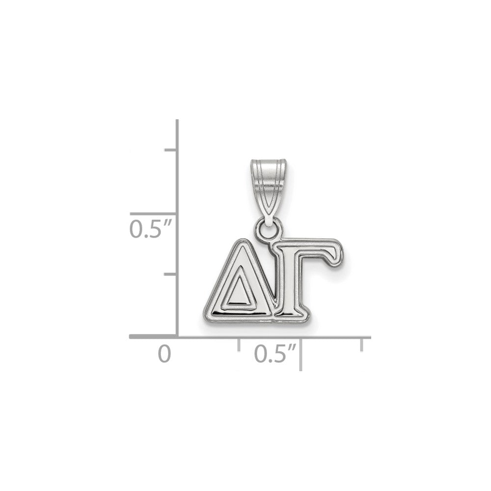 Sterlingsilber Rhodiniert Logoart Delta Gamma Sorority Greek Buchstaben Mittel Anhänger
