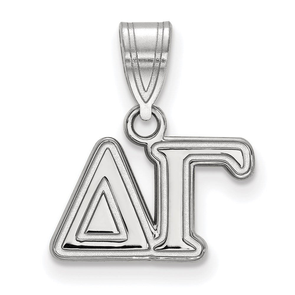 Sterlingsilber Rhodiniert Logoart Delta Gamma Sorority Greek Buchstaben Mittel Anhänger