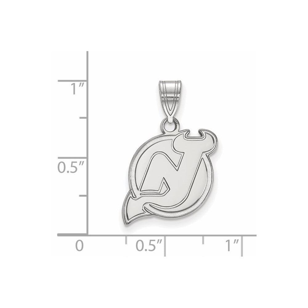 Sterlingsilber Rhodiniert Nhl Logoart New Trikot Devils Mittel Anhänger