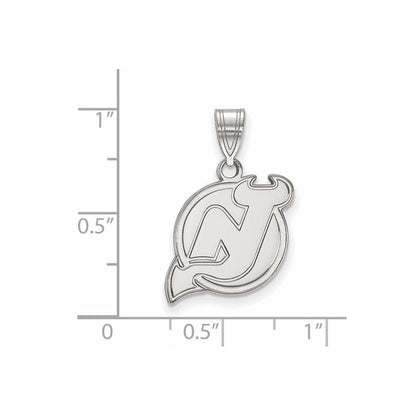 Sterlingsilber Rhodiniert Nhl Logoart New Trikot Devils Mittel Anhänger