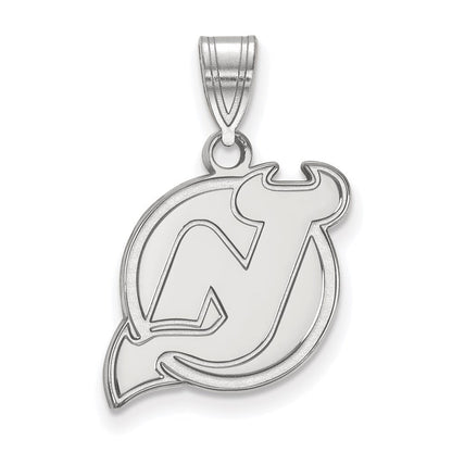 14K Weißgold Nhl Logoart New Trikot Devils Mittel Anhänger