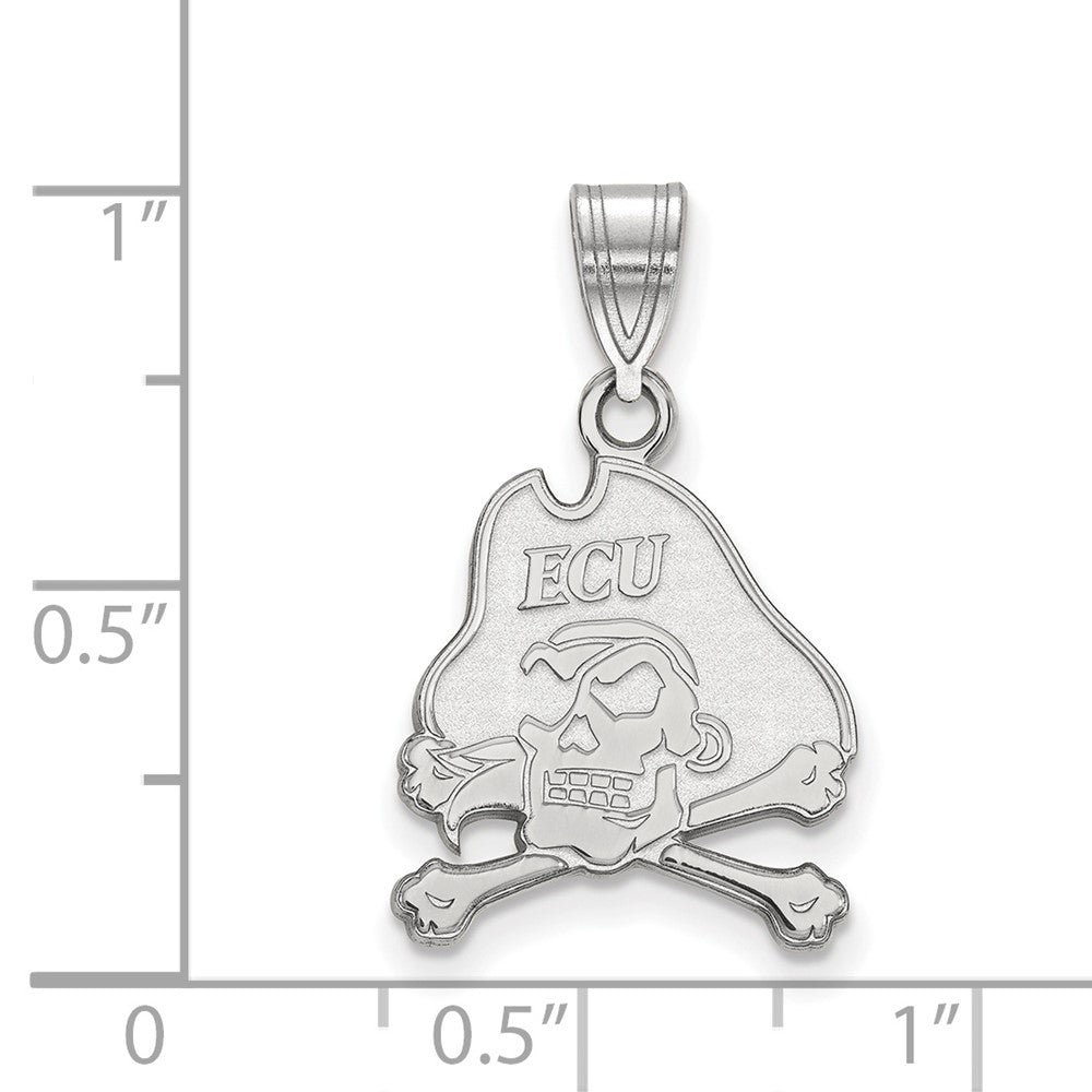 Sterlingsilber Rhodiniert Logoart Ost Carolina University Pirat Mittel Anhänger