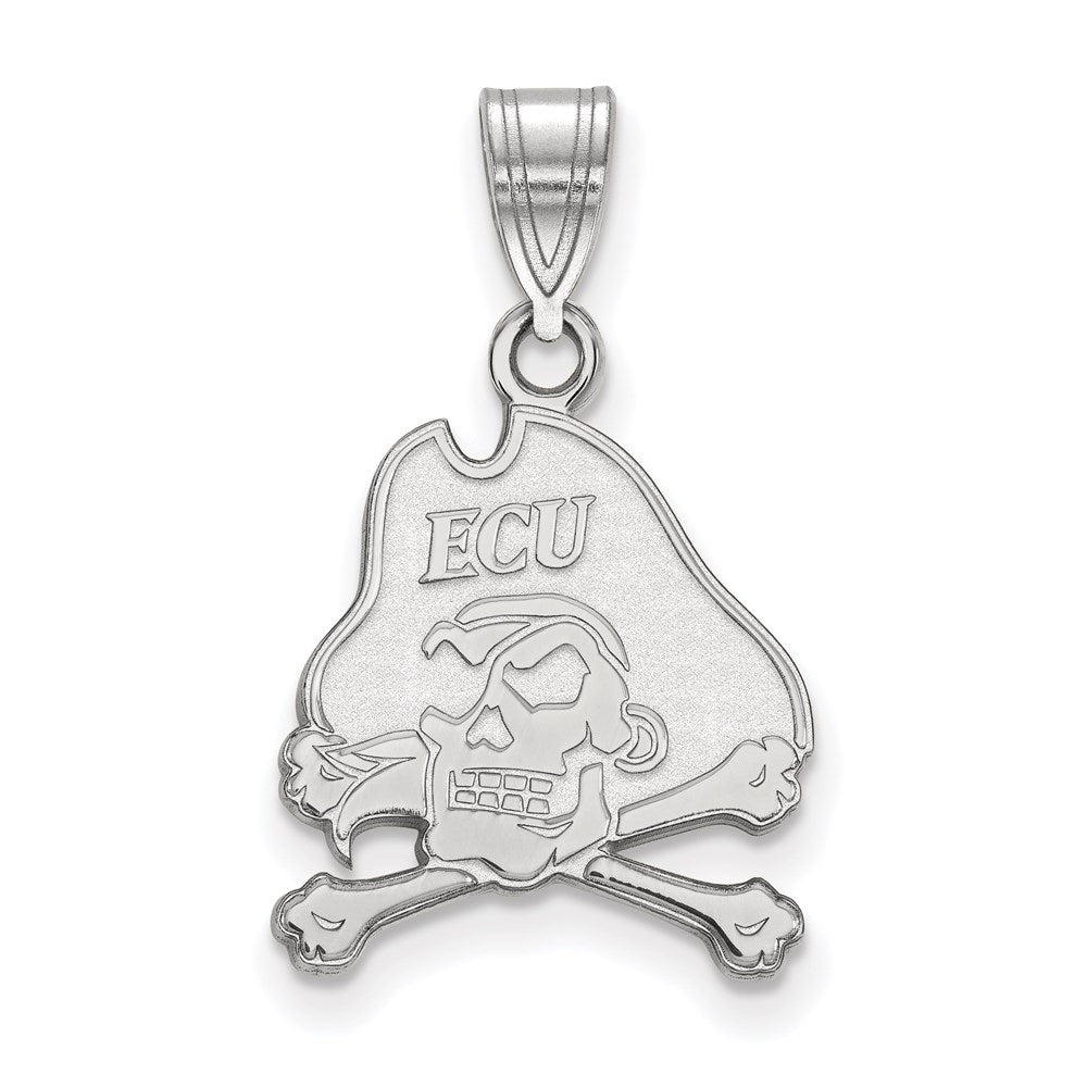 Sterlingsilber Rhodiniert Logoart Ost Carolina University Pirat Mittel Anhänger