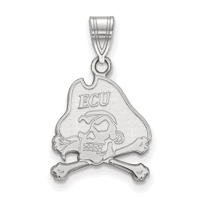 Sterlingsilber Rhodiniert Logoart Ost Carolina University Pirat Mittel Anhänger