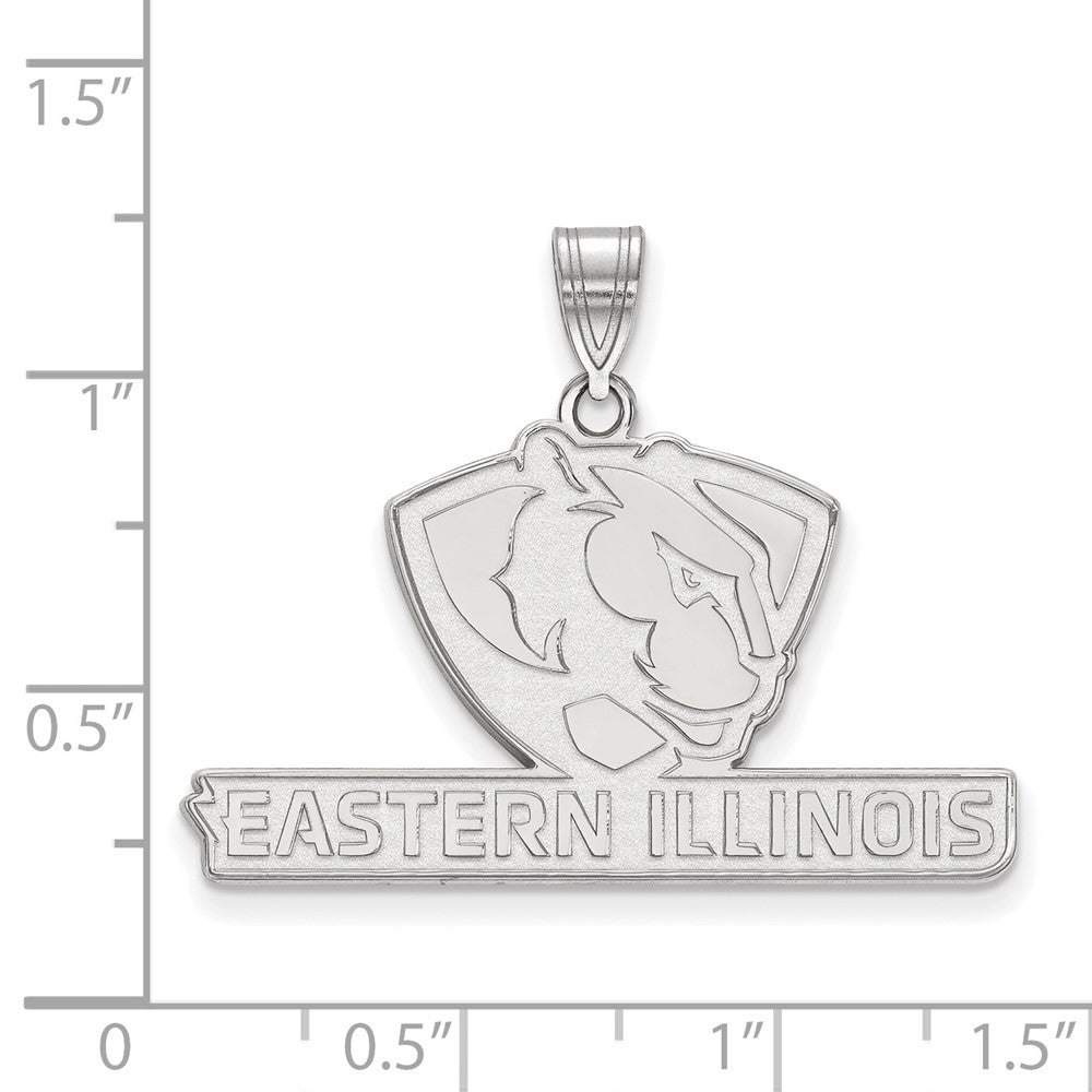 Sterlingsilber Rhodiniert Logoart Eastern Illinois University Groß Anhänger