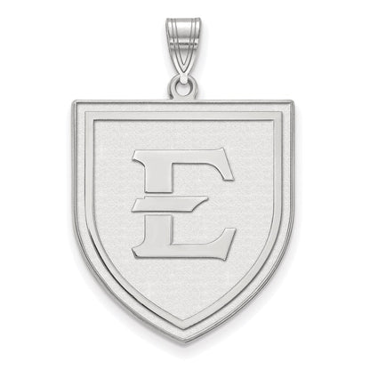 10K Weißgold Logoart Ost Tennessee State University Buchstabe E Shield Extra Groß Anhänger