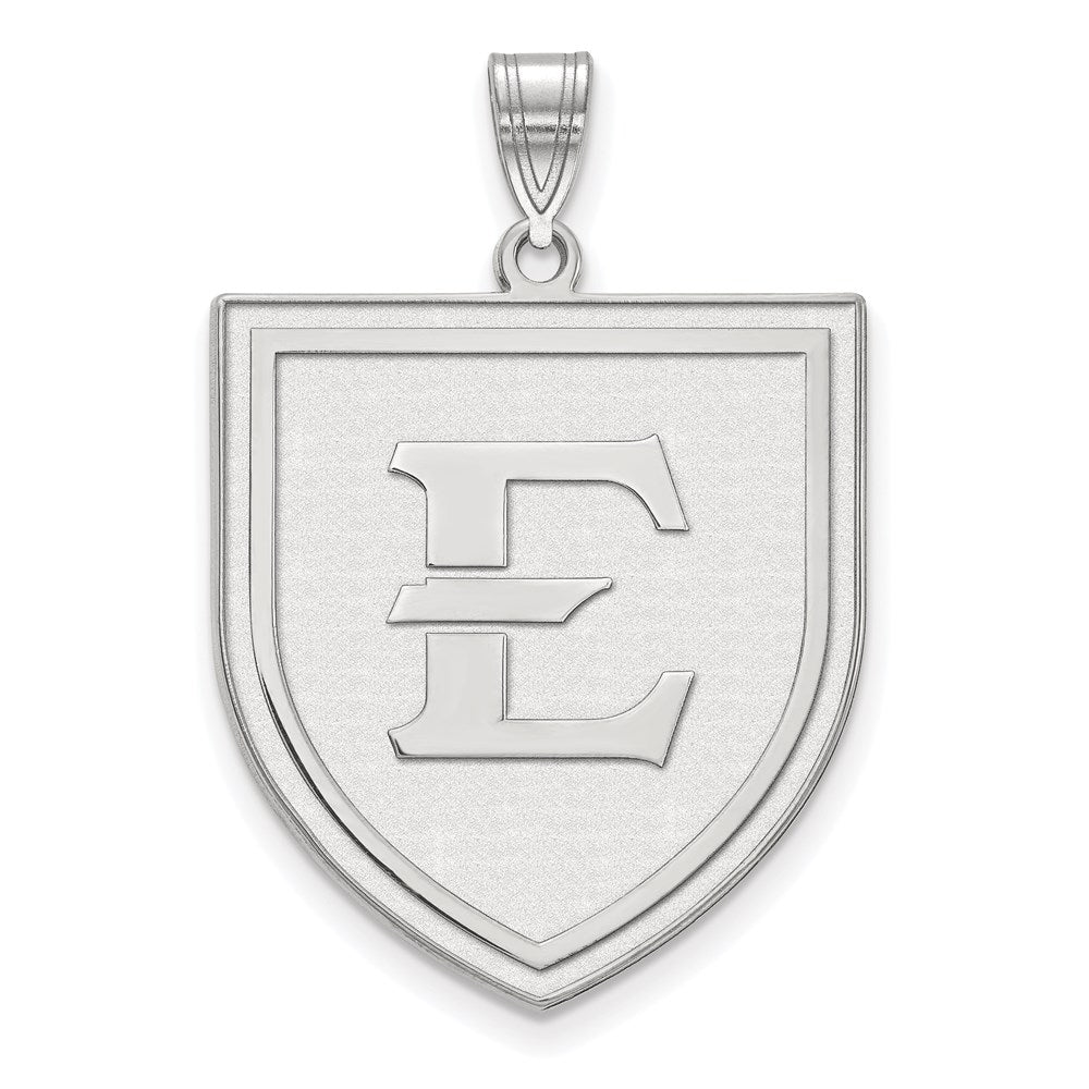 Sterlingsilber Rhodiniert Logoart Ost Tennessee State University Buchstabe E Shield Extra Groß Anhänger