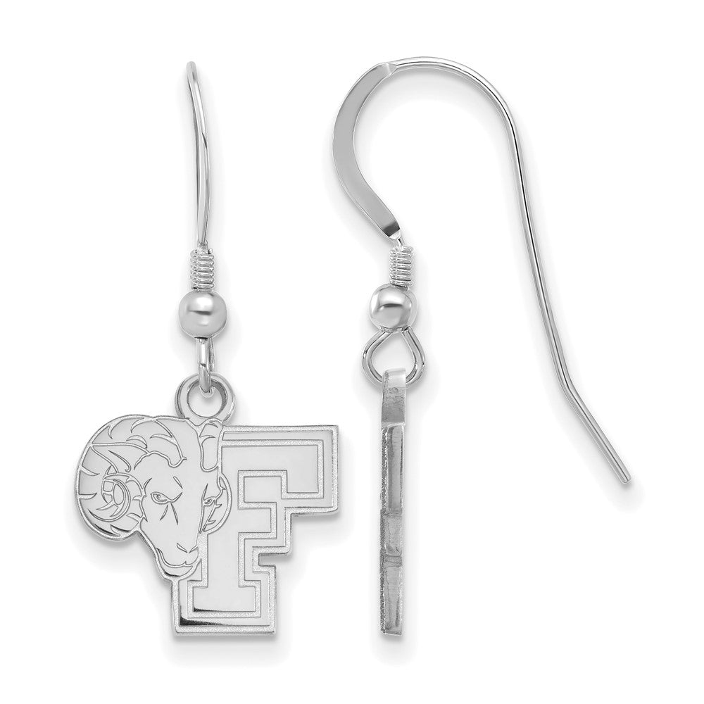 Sterlingsilber Rhodiniert Logoart Fordham University Ram Klein Hängend Draht Ohrringe