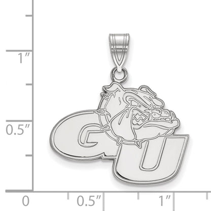Sterlingsilber Rhodiniert Logoart Gonzaga University G U Bulldog Groß Anhänger