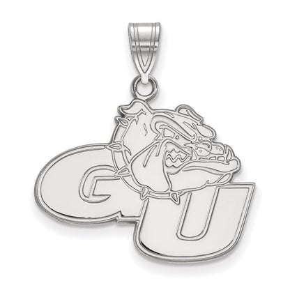 10K Weißgold Logoart Gonzaga University G U Bulldog Groß Anhänger
