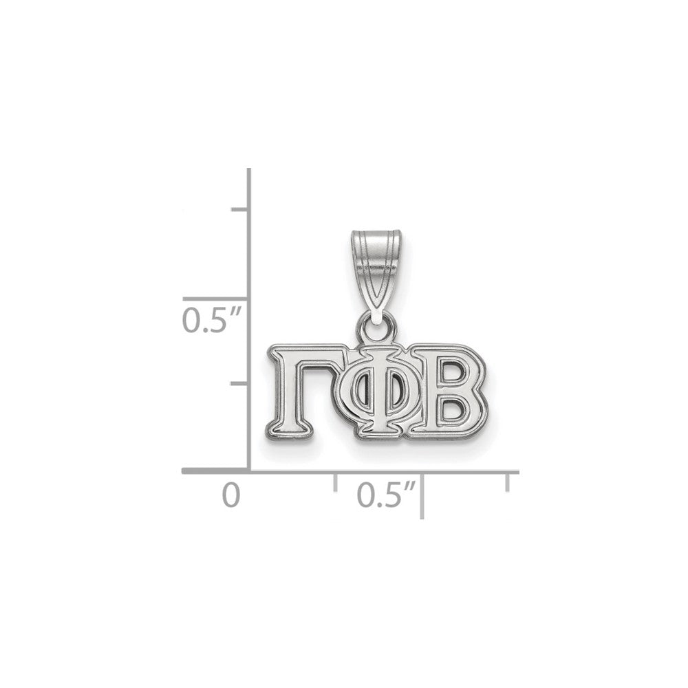 Sterlingsilber Rhodiniert Logoart Gamma Phi Beta Sorority Greek Buchstaben Mittel Anhänger