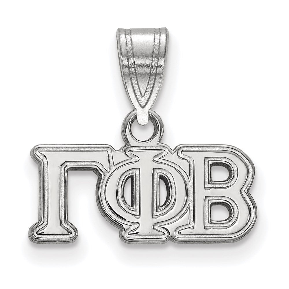 Sterlingsilber Rhodiniert Logoart Gamma Phi Beta Sorority Greek Buchstaben Mittel Anhänger
