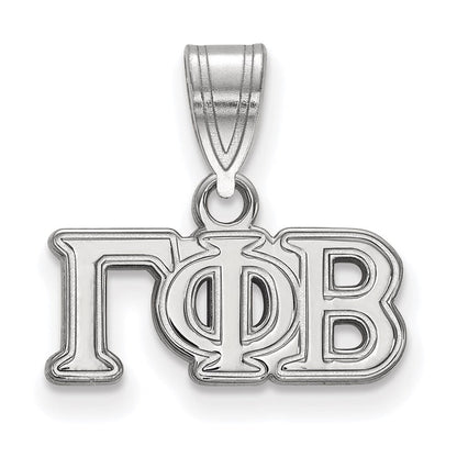 Sterlingsilber Rhodiniert Logoart Gamma Phi Beta Sorority Greek Buchstaben Mittel Anhänger