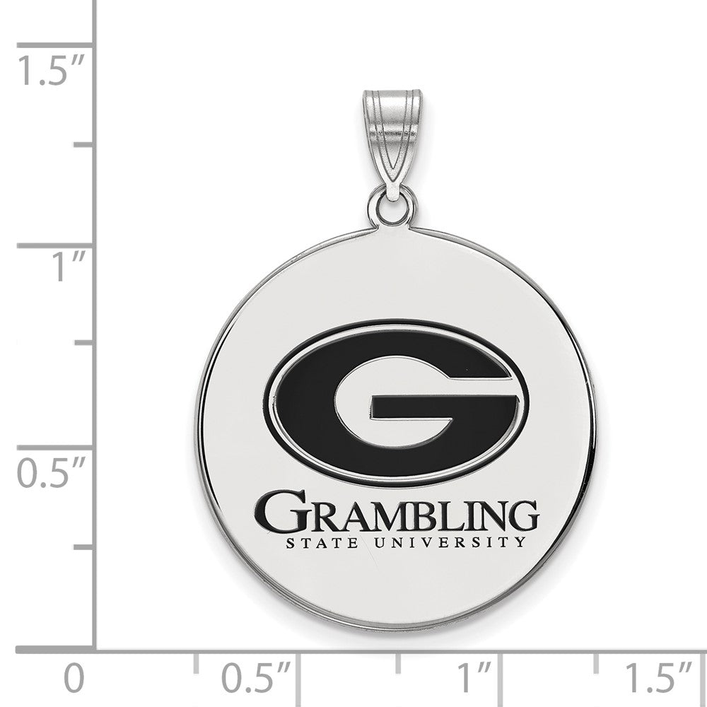 Sterlingsilber Rhodiniert Logoart Grambling State University Extra Groß Emailliert Plättchen Anhänger