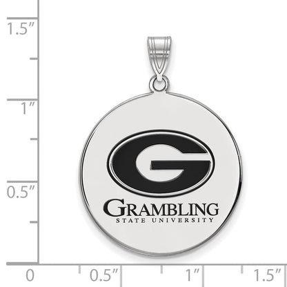 Sterlingsilber Rhodiniert Logoart Grambling State University Extra Groß Emailliert Plättchen Anhänger