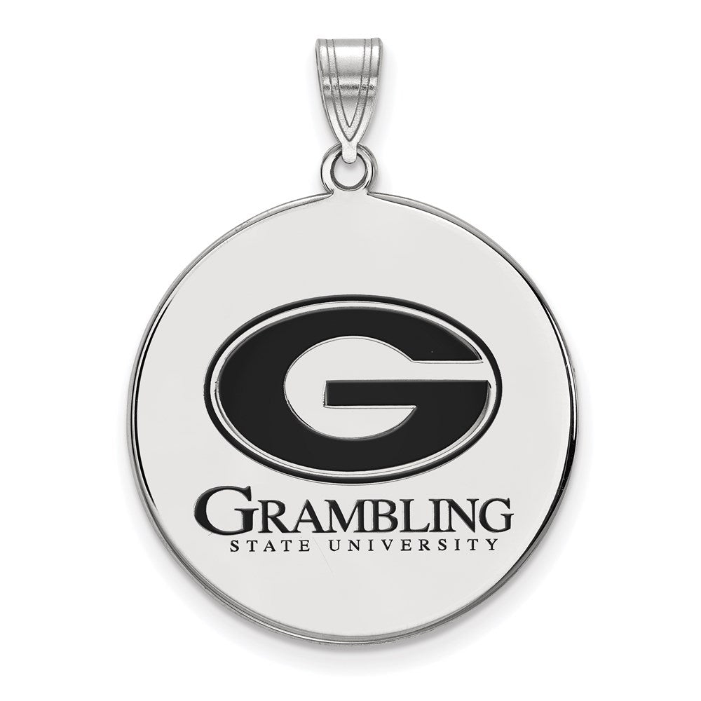 Sterlingsilber Rhodiniert Logoart Grambling State University Extra Groß Emailliert Plättchen Anhänger