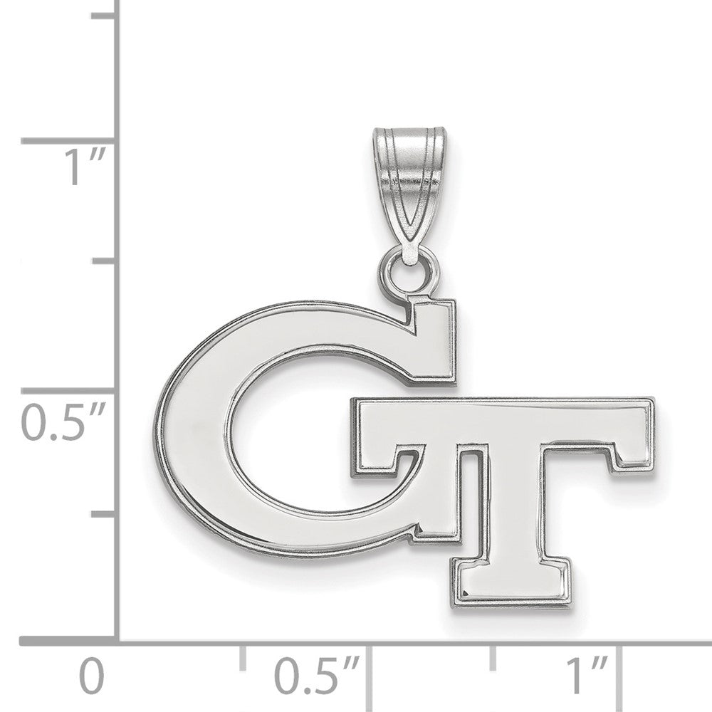 10K Weißgold Logoart Georgia Institut Of Technologie G T Mittel Anhänger