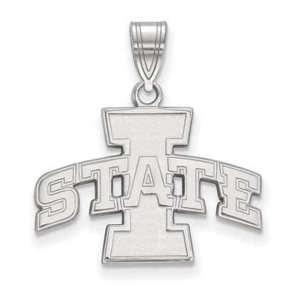 14K Weißgold Logoart Iowa State University Mittel Anhänger