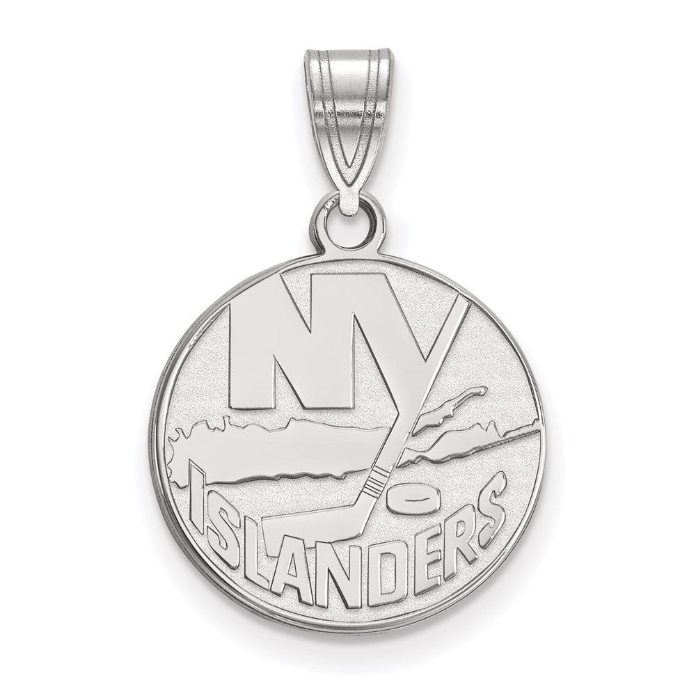 Sterlingsilber Rhodiniert Nhl Logoart New York Islanders Mittel Anhänger