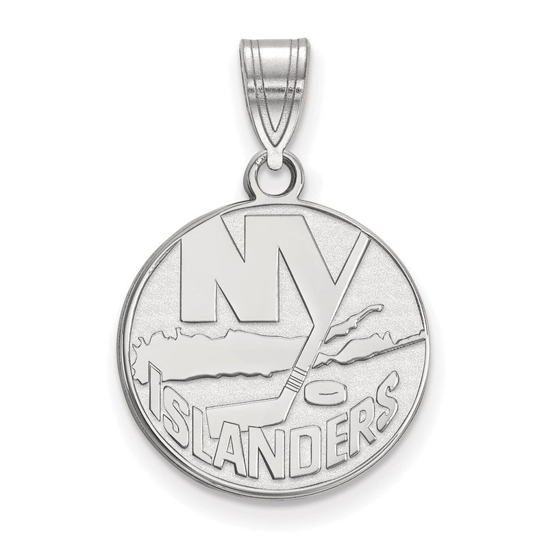 Sterlingsilber Rhodiniert Nhl Logoart New York Islanders Mittel Anhänger