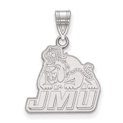 10K Weißgold Logoart James Madison University Mittel Anhänger