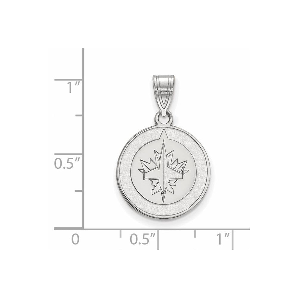 Sterlingsilber Rhodiniert Nhl Logoart Winnipeg Jets Mittel Anhänger