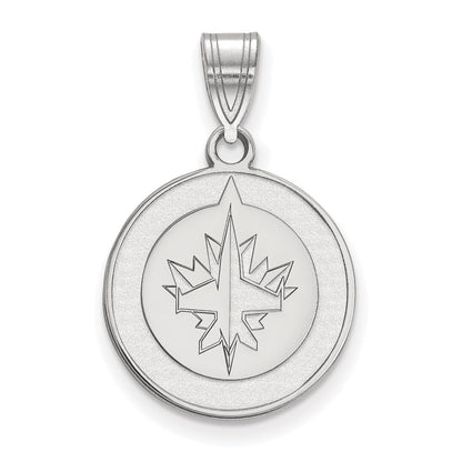 Sterlingsilber Rhodiniert Nhl Logoart Winnipeg Jets Mittel Anhänger
